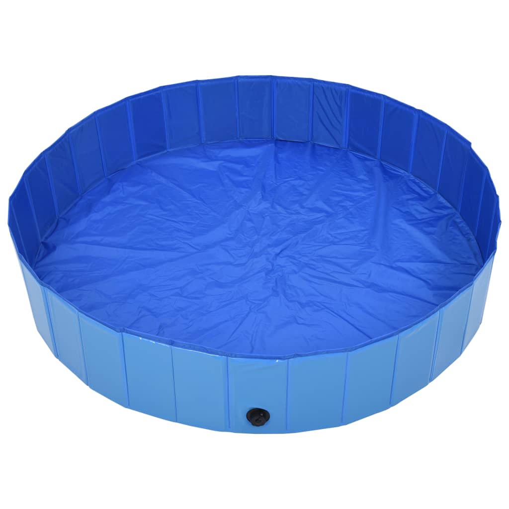 Foldable dog pool, blue, 160 x 30 cm, PVC