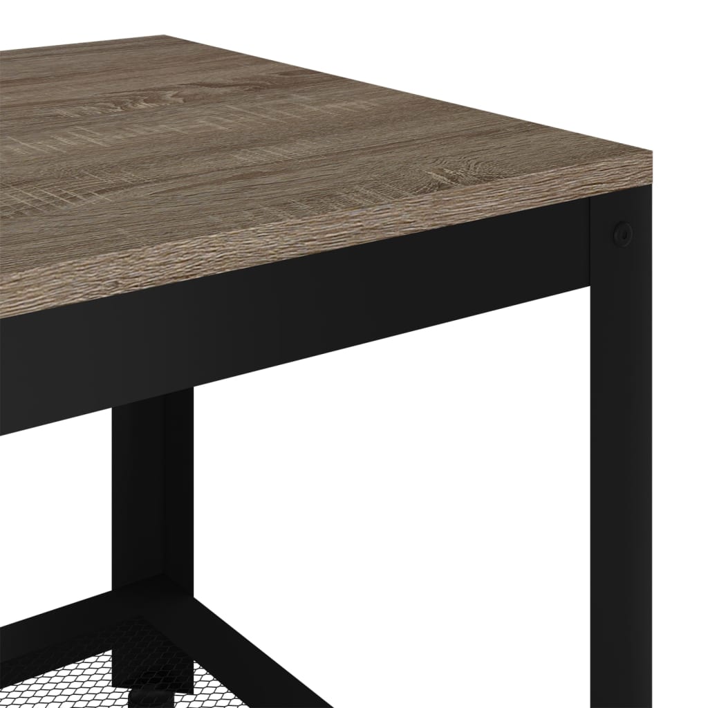 Măsuță de cafea, gri și negru, 90x45x45 cm, MDF și fier