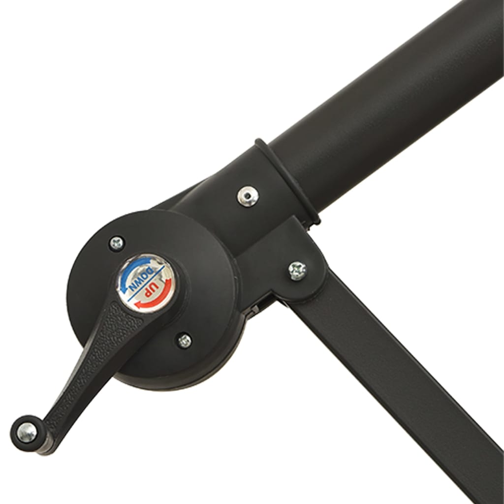 Umbrelă în consolă cu LED, stâlp din oțel albastru azur 300 cm