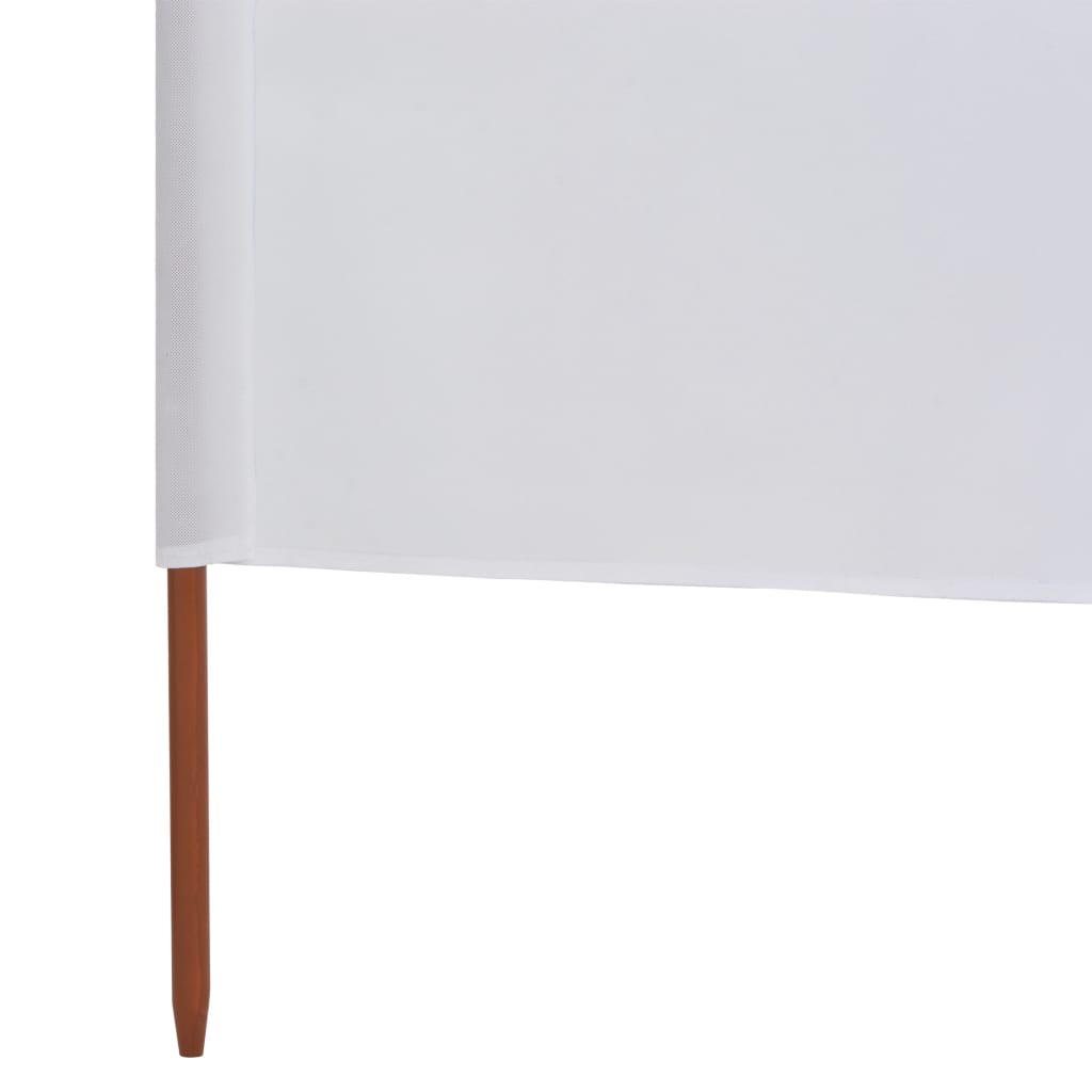 Paravan anti-vânt cu 3 panouri, alb nisipiu, 400x80 cm, textil