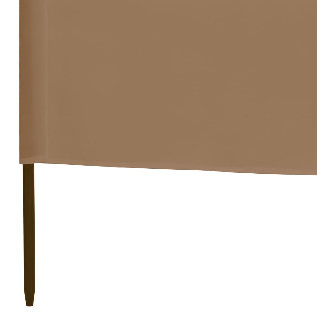 Paravan anti-vânt cu 3 panouri, gri taupe, 400 x 80 cm, textil