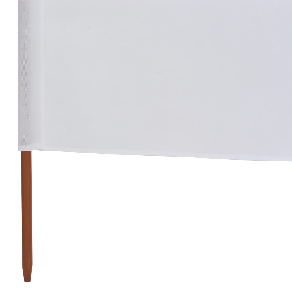 Paravan anti-vânt cu 5 panouri, alb nisipiu, 600x80 cm, textil