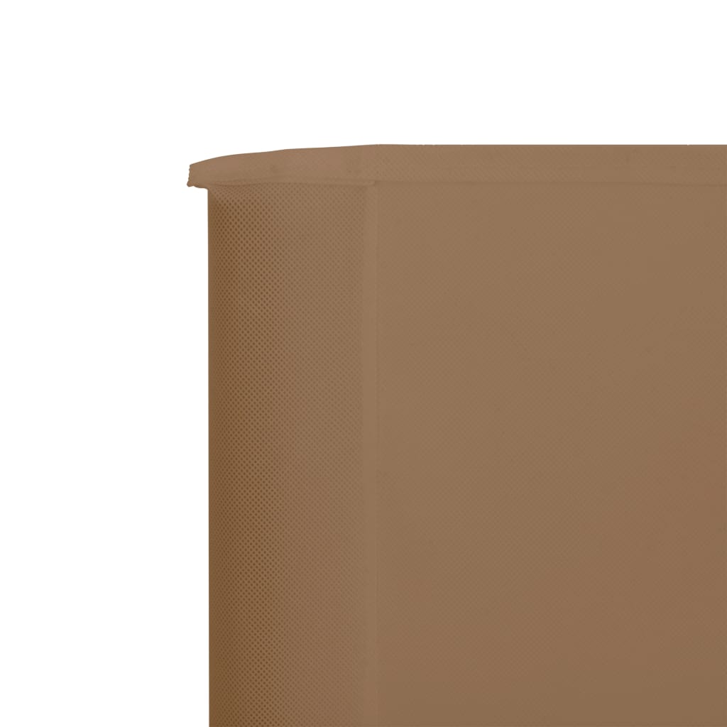 Paravan anti-vânt cu 5 panouri, gri taupe, 600 x 80 cm, textil