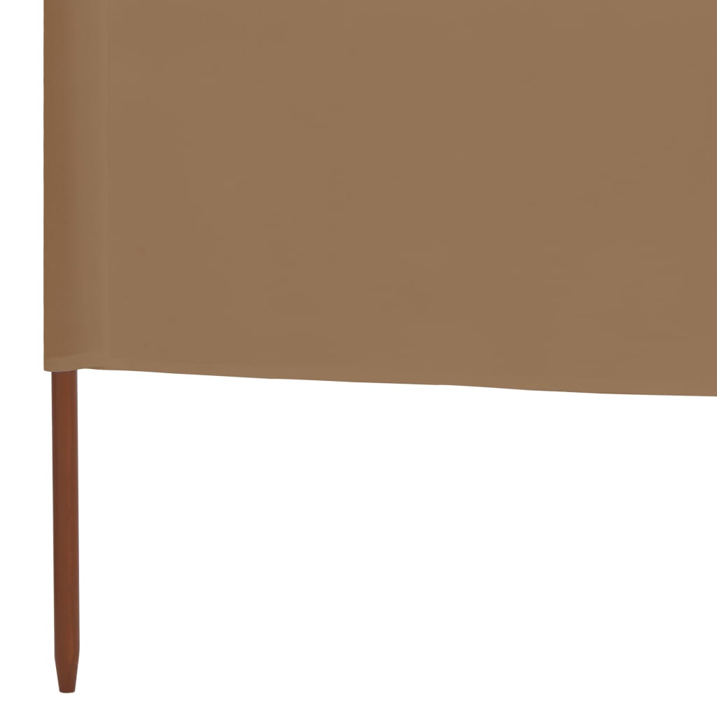 Paravan anti-vânt cu 5 panouri, gri taupe, 600 x 80 cm, textil