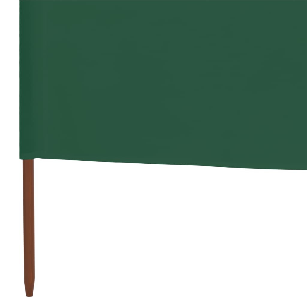 Paravan anti-vânt cu 5 panouri, verde, 600 x 120 cm, textil