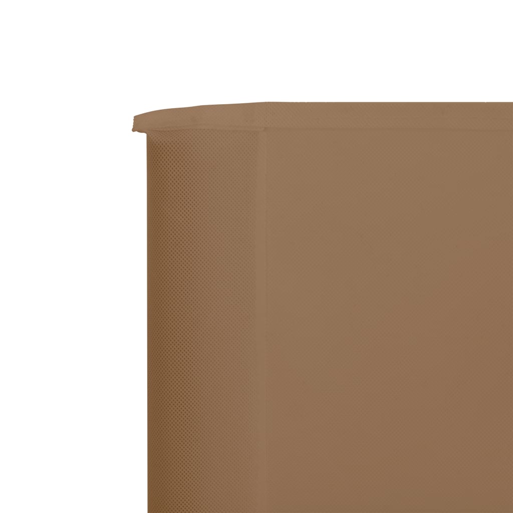 Paravan anti-vânt cu 5 panouri, gri taupe 600x120 cm, textil