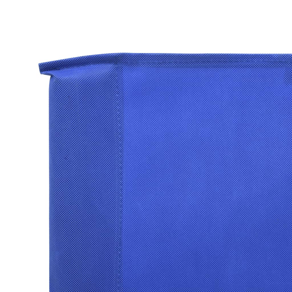 Paravan anti-vânt cu 5 panouri, azur, 600 x 120 cm, textil