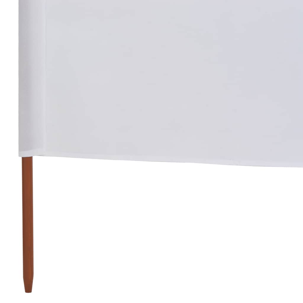 Paravan anti-vânt cu 5 panouri alb nisipiu 600 x 160 cm textil
