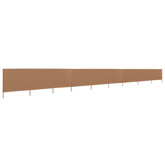 Paravan anti-vânt cu 9 panouri gri taupe, 1200 x 80 cm, textil