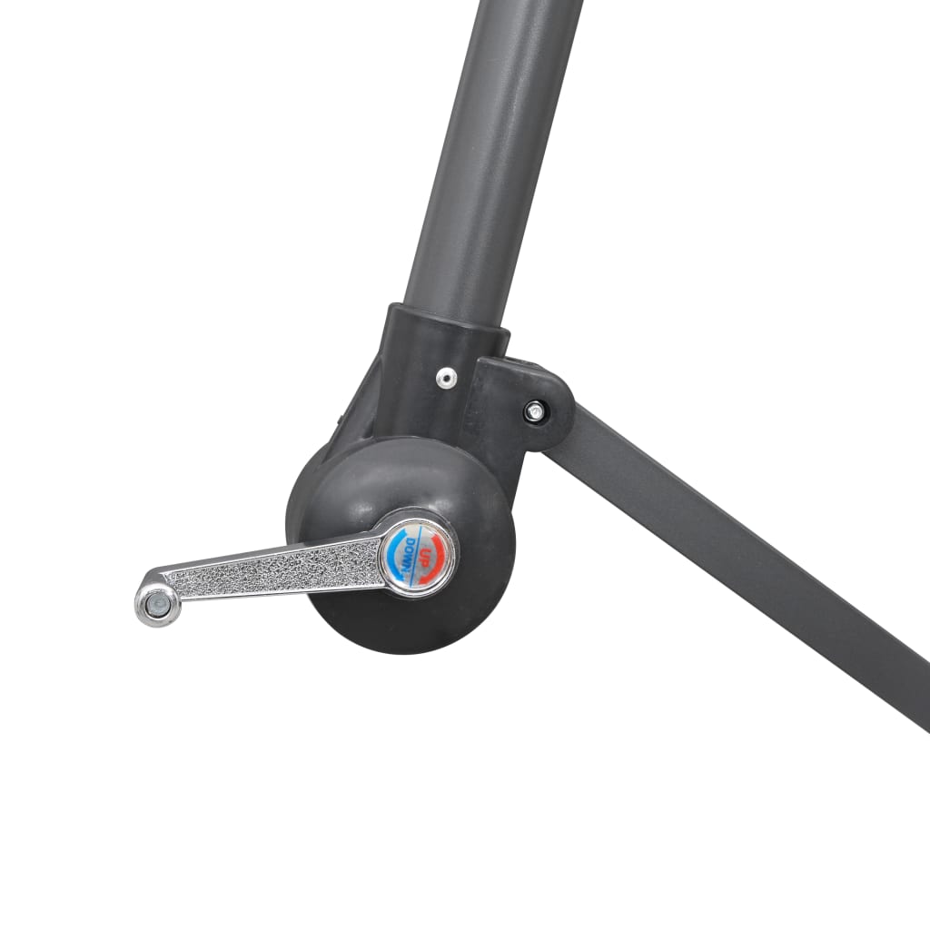 Umbrelă de soare suspendată, gri taupe, 3 m, stâlp de aluminiu
