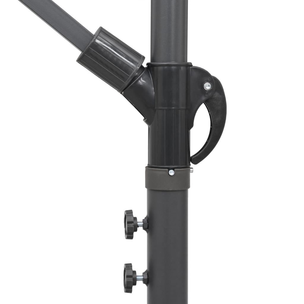 Umbrelă de soare suspendată, gri taupe, 3 m, stâlp de aluminiu