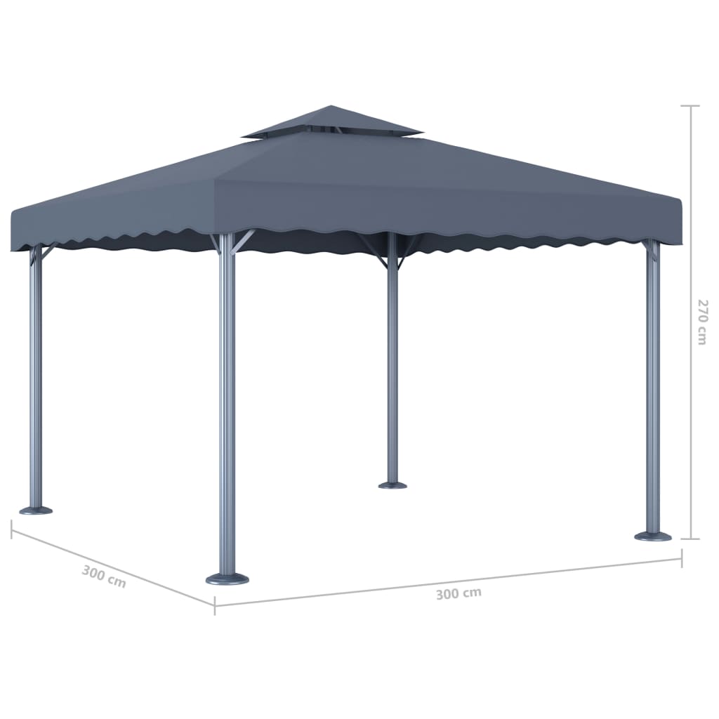 Pavilion, antracit, 300 x 300 cm, aluminiu