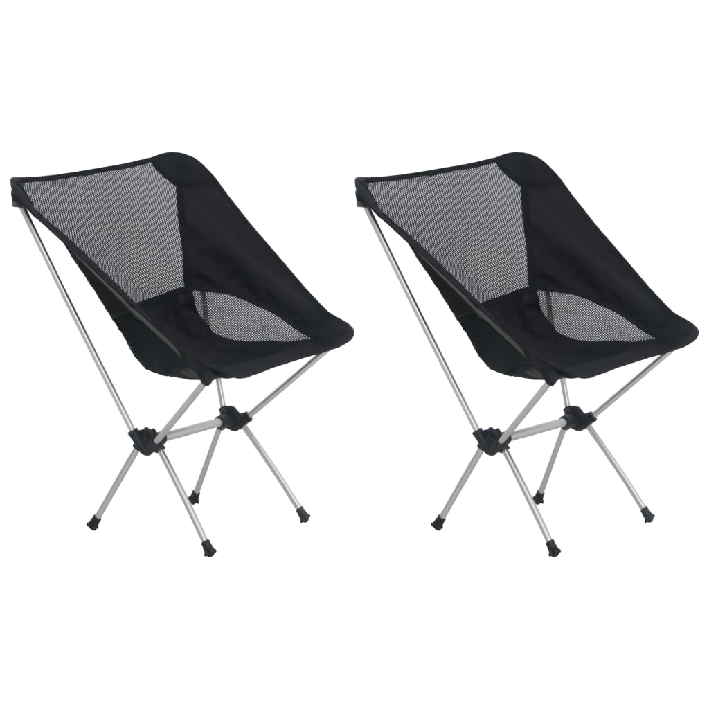 Folding camping chairs with cover, 2 pcs., 54x50x65 cm, aluminum