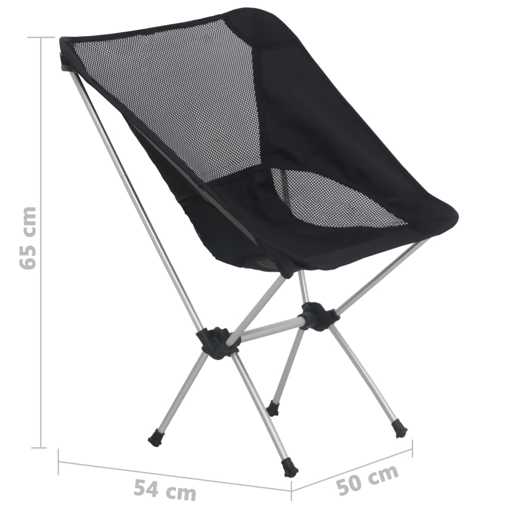 Folding camping chairs with cover, 2 pcs., 54x50x65 cm, aluminum