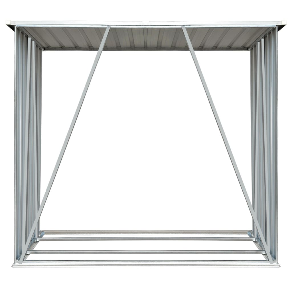 Șopron depozitare lemne, maro, 163x83x154 cm, oțel galvanizat