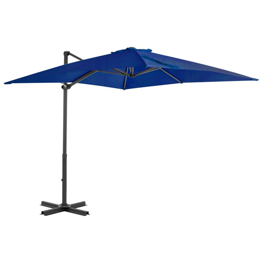Umbrelă în consolă, stâlp din aluminiu albastru azur 250x250 cm