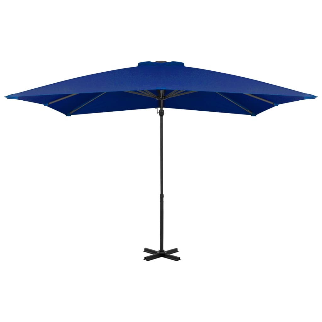 Umbrelă în consolă, stâlp din aluminiu albastru azur 250x250 cm