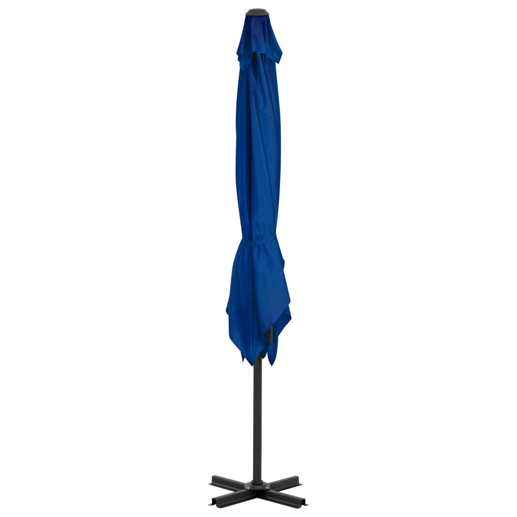 Umbrelă în consolă, stâlp din aluminiu albastru azur 250x250 cm