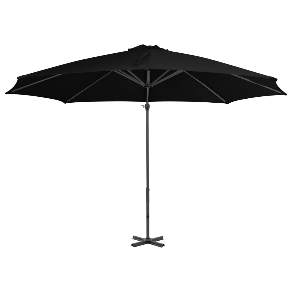 Umbrelă în consolă de grădină, stâlp din aluminiu negru 300 cm