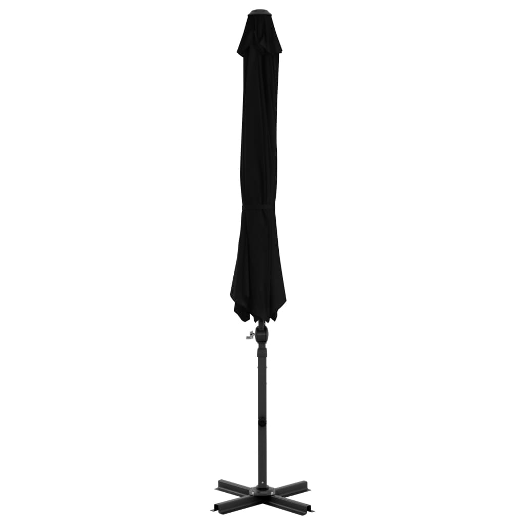 Umbrelă în consolă de grădină, stâlp din aluminiu negru 300 cm