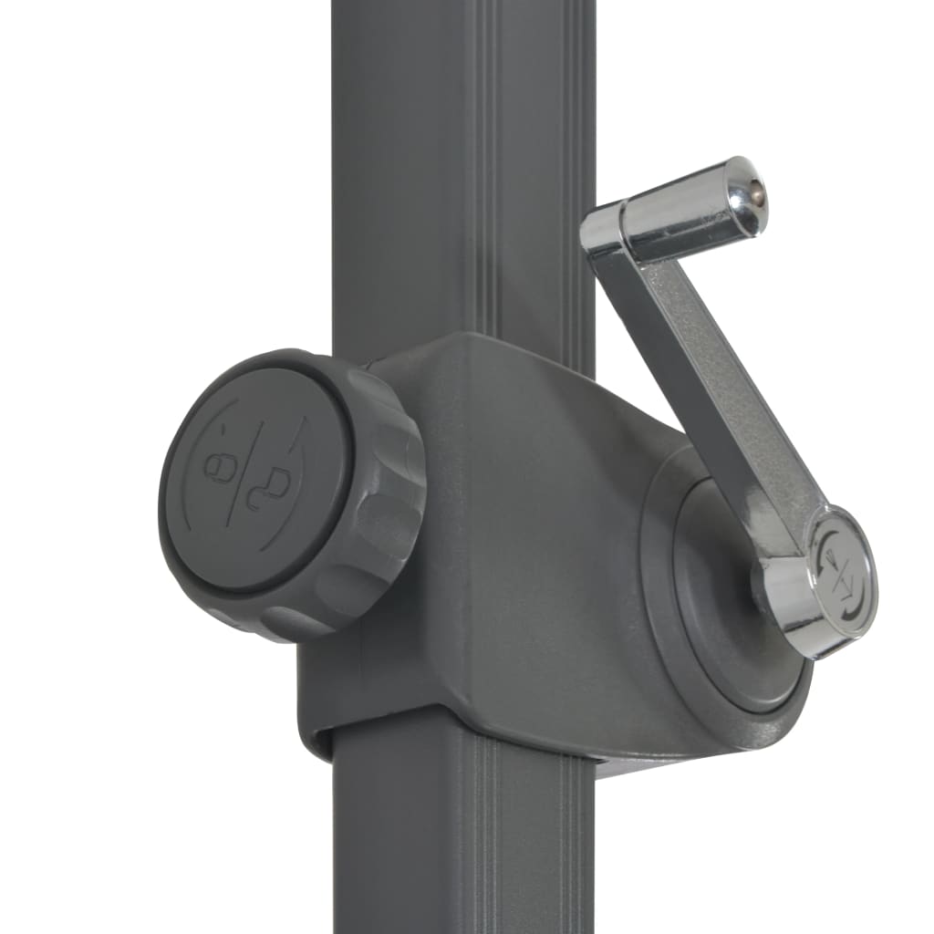 Umbrelă în consolă, stâlp din aluminiu, albastru azur, 300 cm