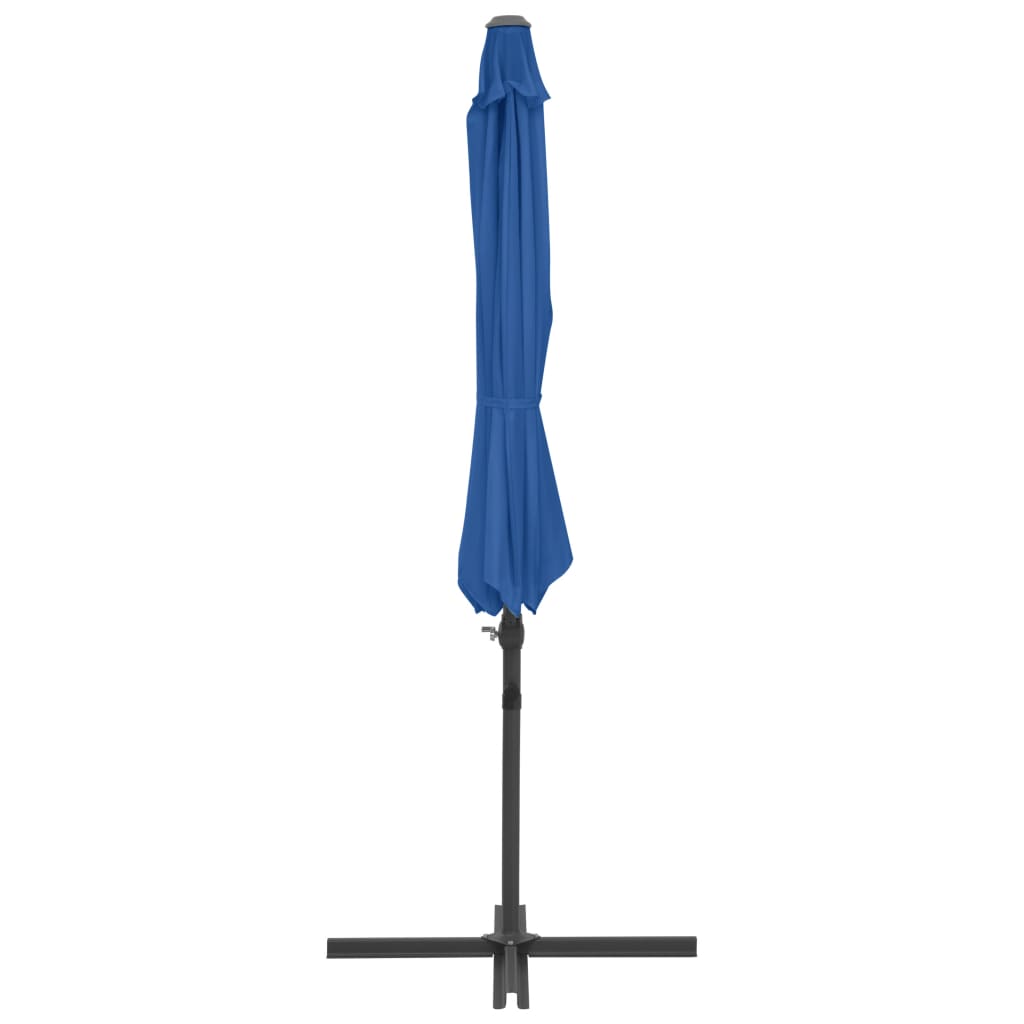 Umbrelă în consolă, stâlp din oțel, albastru azuriu, 300 cm