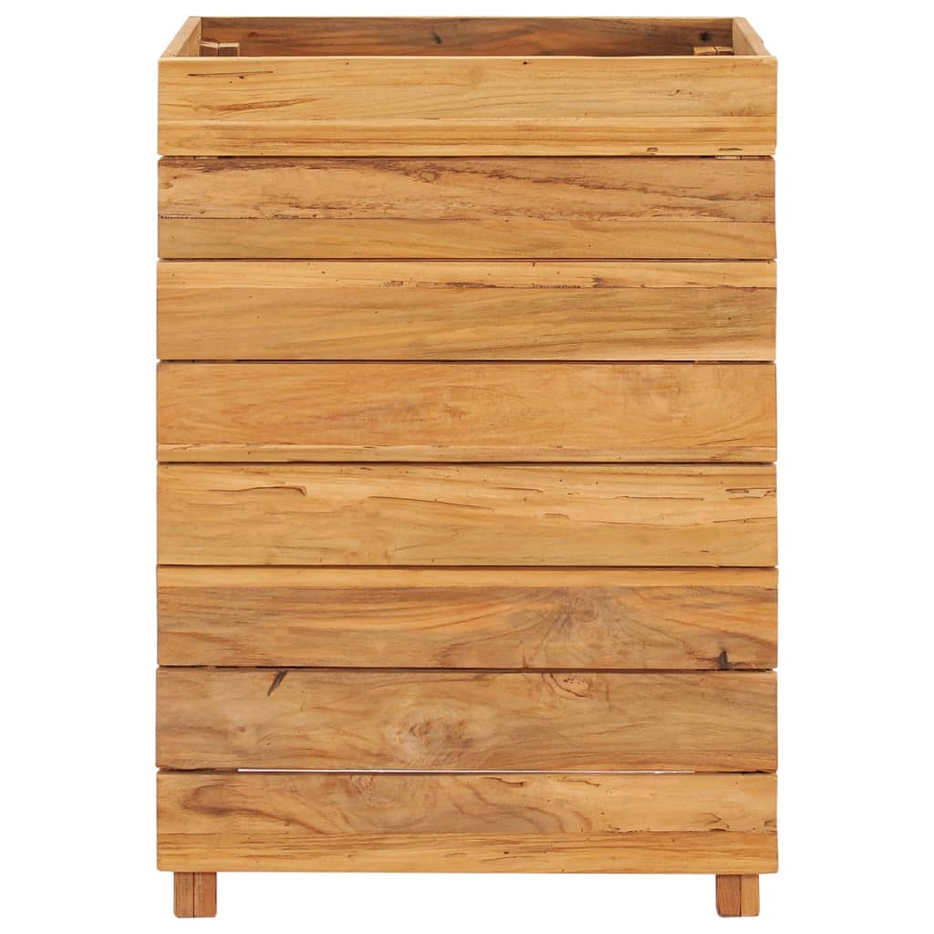 Strat înălțat, 50x40x72 cm, lemn de tec reciclat și oțel