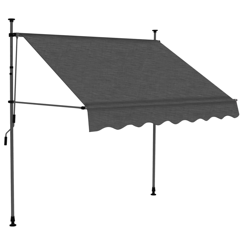 Copertină retractabilă manual cu LED, antracit, 150 cm