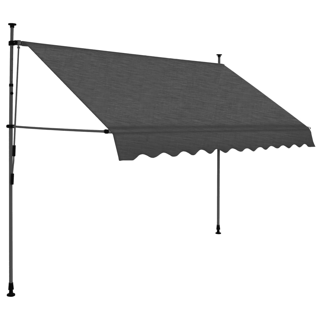 Copertină retractabilă manual cu LED, antracit, 250 cm