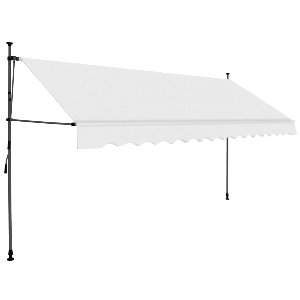 Copertină retractabilă manual cu LED, crem, 400 cm