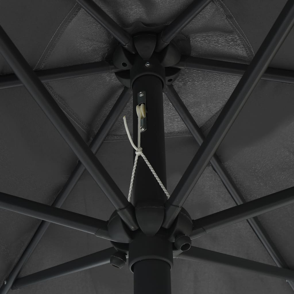 Umbrelă de soare cu stâlp din aluminiu, antracit, 270x246 cm
