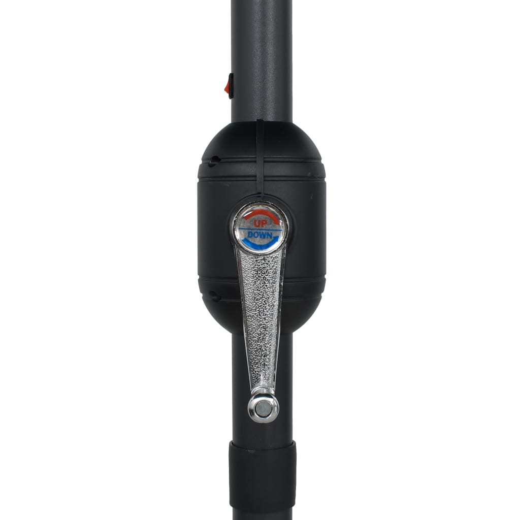 Umbrelă de soare cu LED-uri, stâlp din aluminiu, azuriu, 270 cm