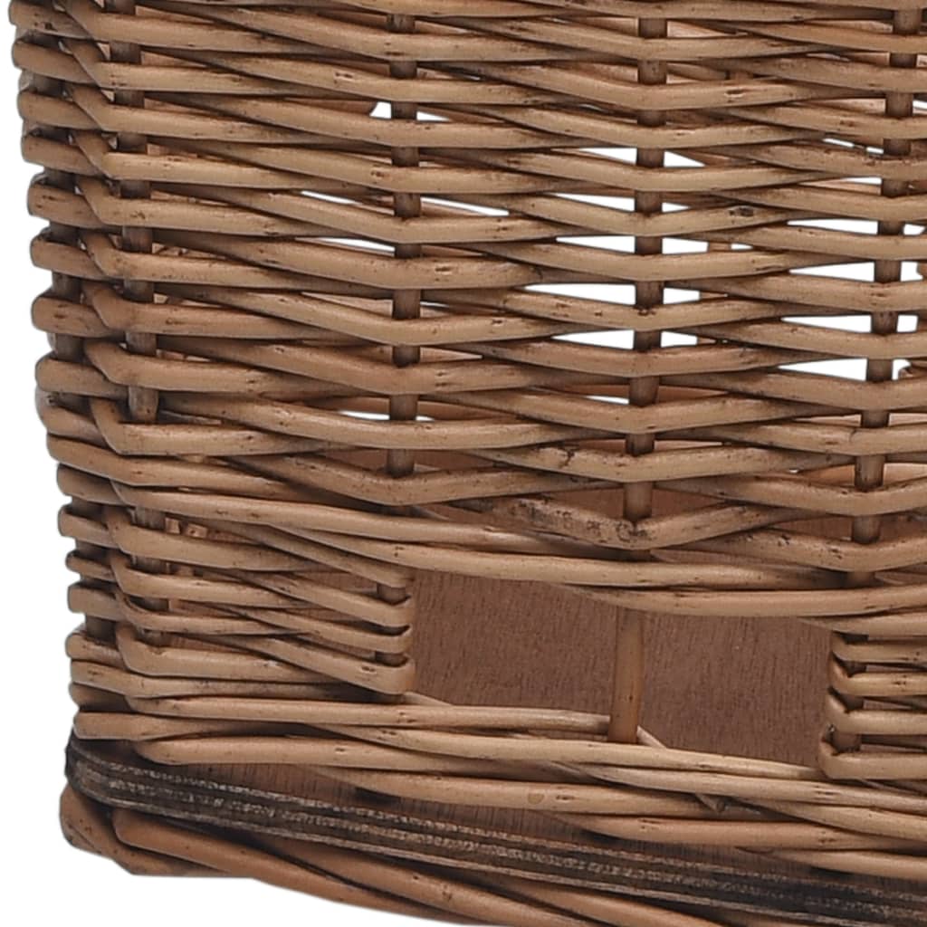Bicycle trunk basket with lid 55x31x36 cm, natural wicker