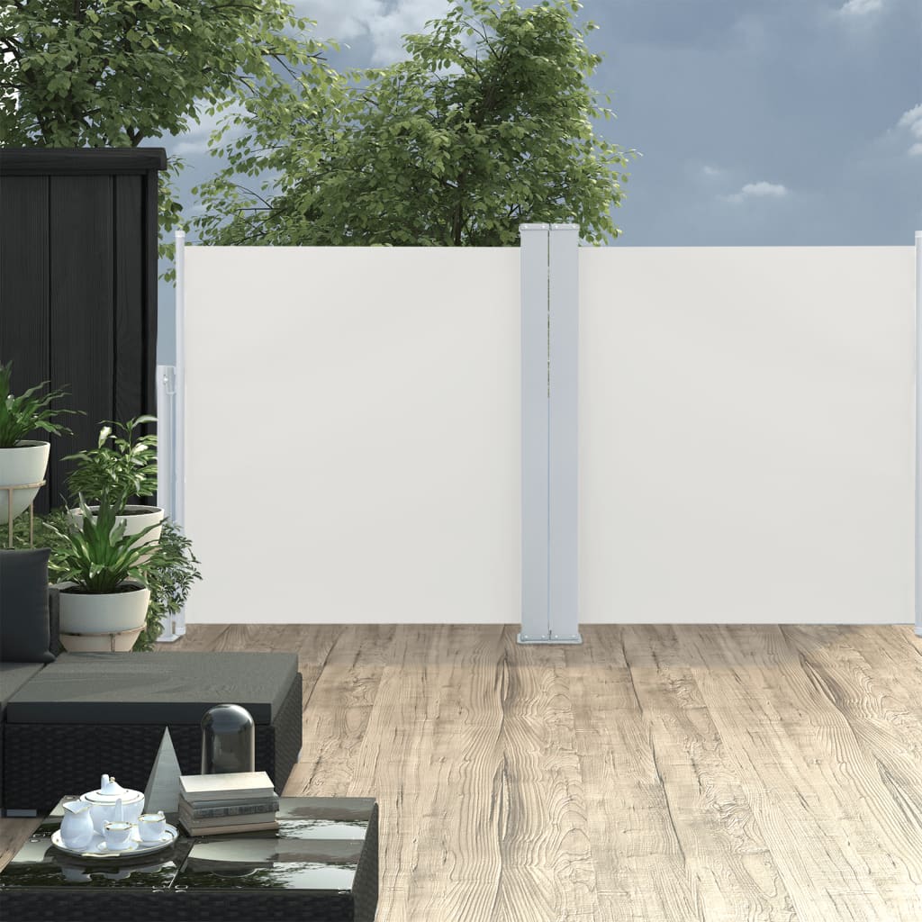 Copertină laterală retractabilă, crem, 100 x 600 cm
