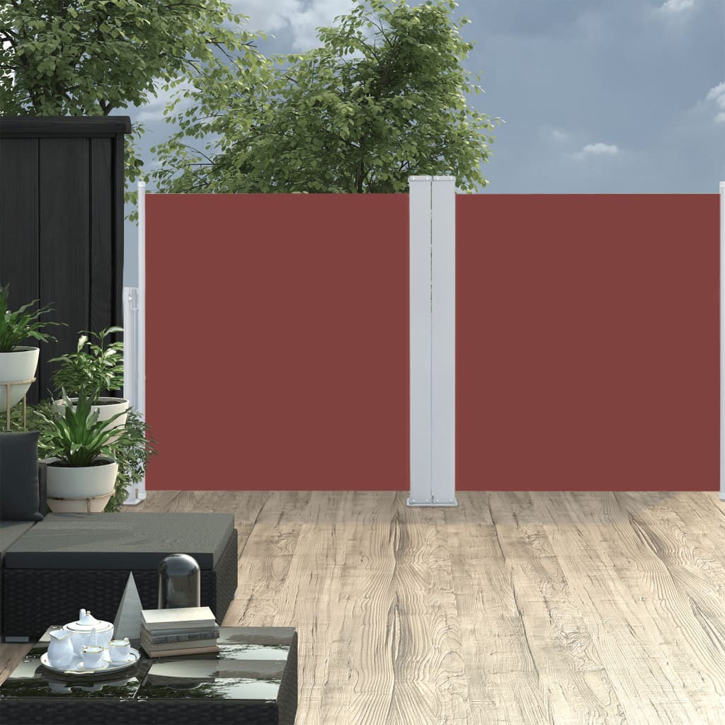 Copertină laterală retractabilă, maro, 120 x 600 cm