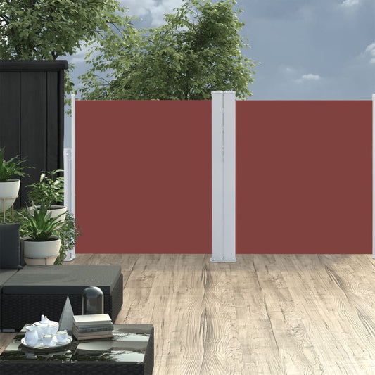 Copertină laterală retractabilă, maro, 120 x 600 cm