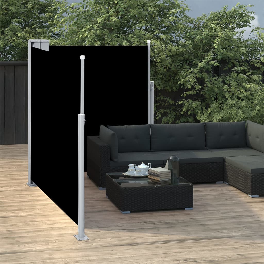 Copertină laterală retractabilă, negru, 140 x 600 cm