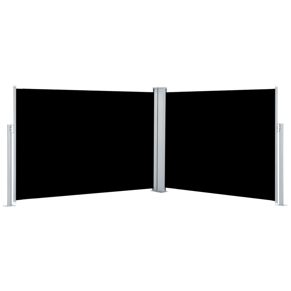 Copertină laterală retractabilă, negru, 100 x 1000 cm