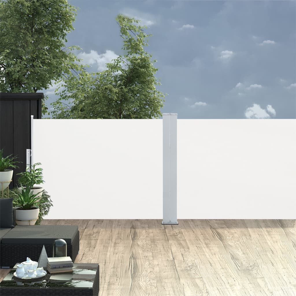 Copertină laterală retractabilă, crem, 100 x 1000 cm