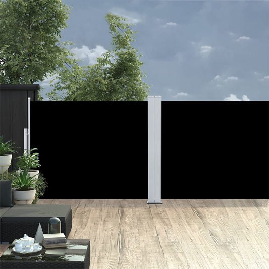 Copertină laterală retractabilă, negru, 140 x 1000 cm