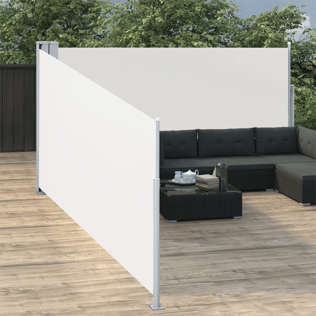 Copertină laterală retractabilă, crem, 140 x 1000 cm