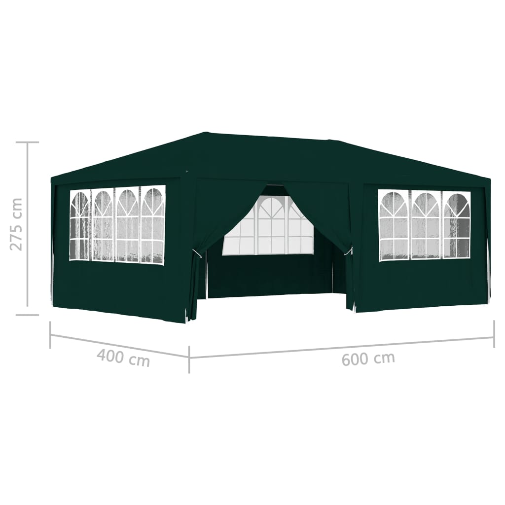 Cort de petrecere profesional cu pereți verde 4 x 6 m 90 g/m²