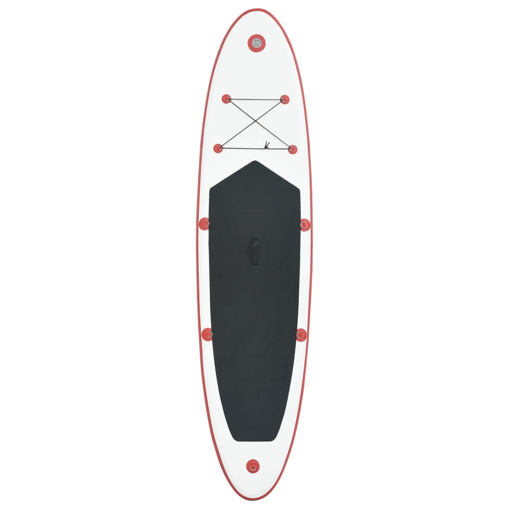 Red and white inflatable SUP surf stand up paddle board set