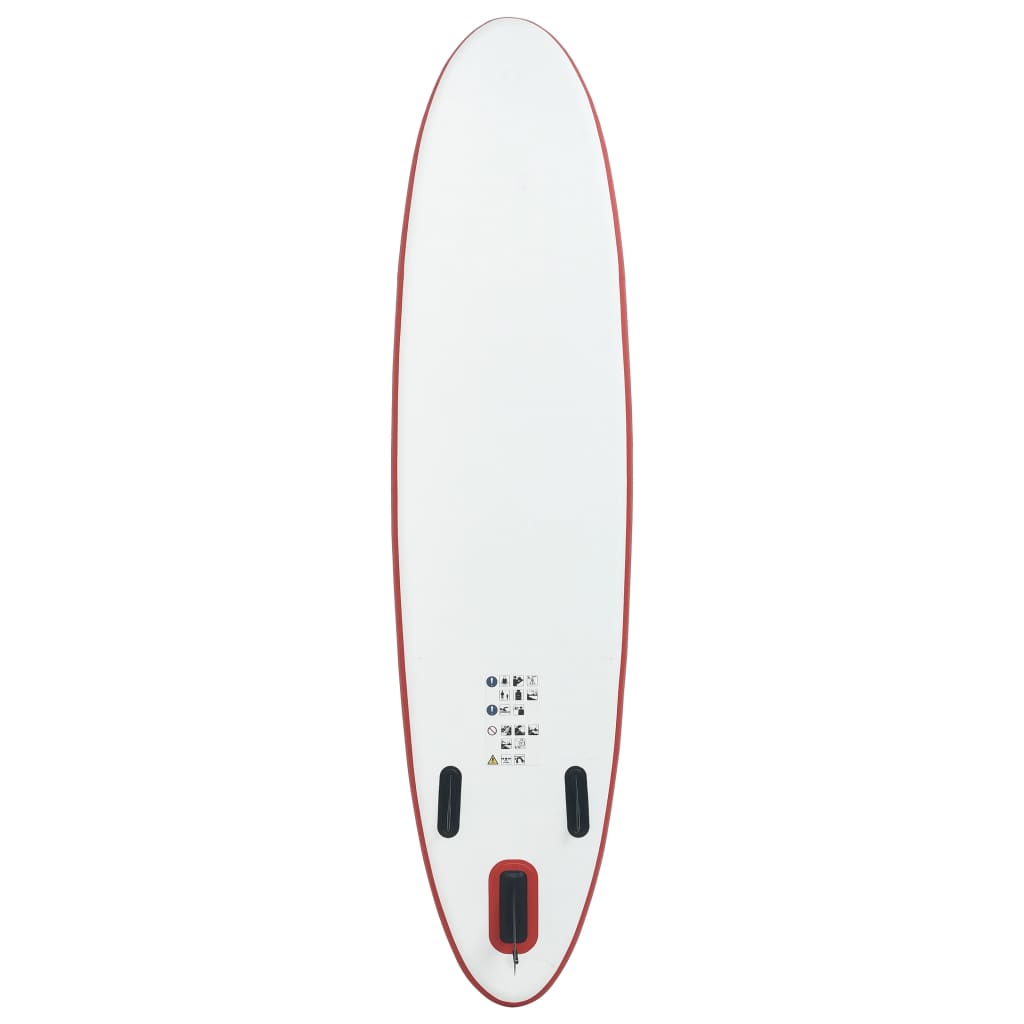 Red and white inflatable SUP surf stand up paddle board set