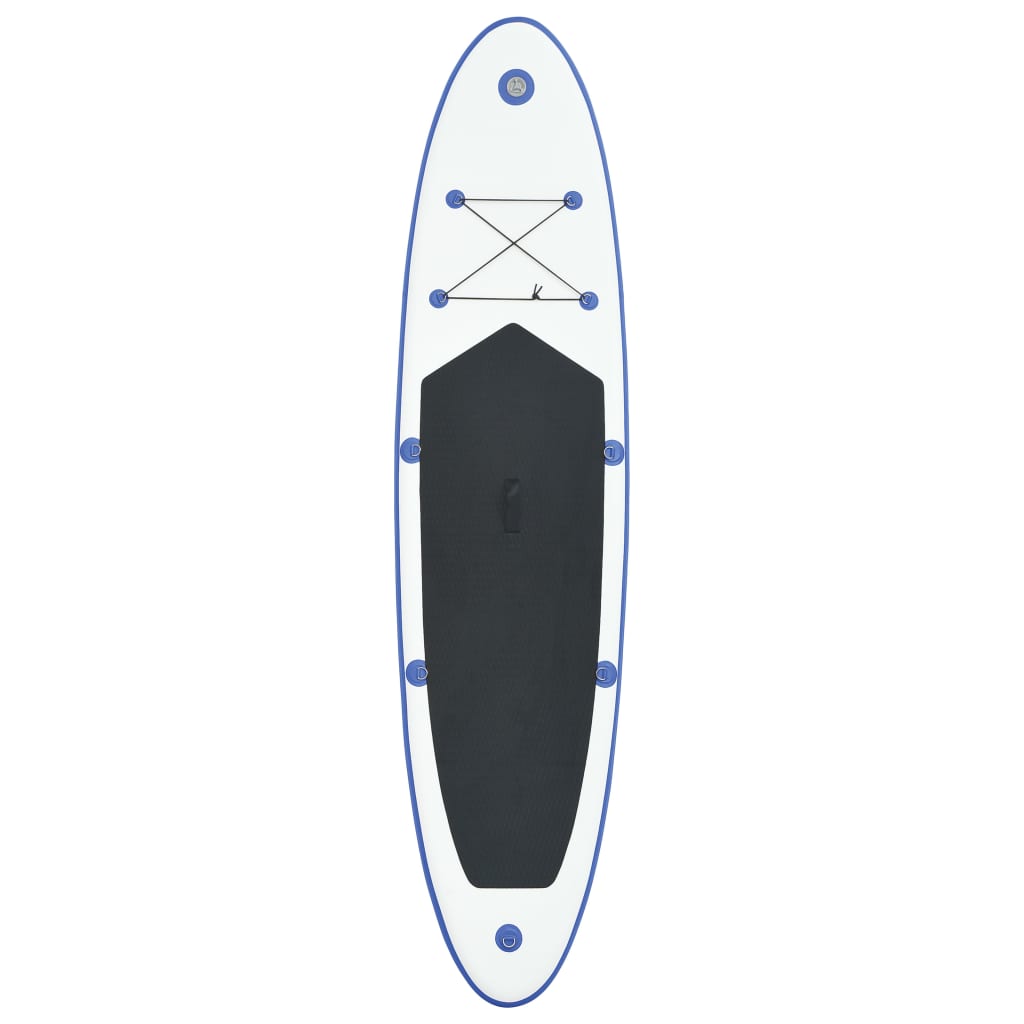 Blue and white inflatable SUP surf stand up paddle board set