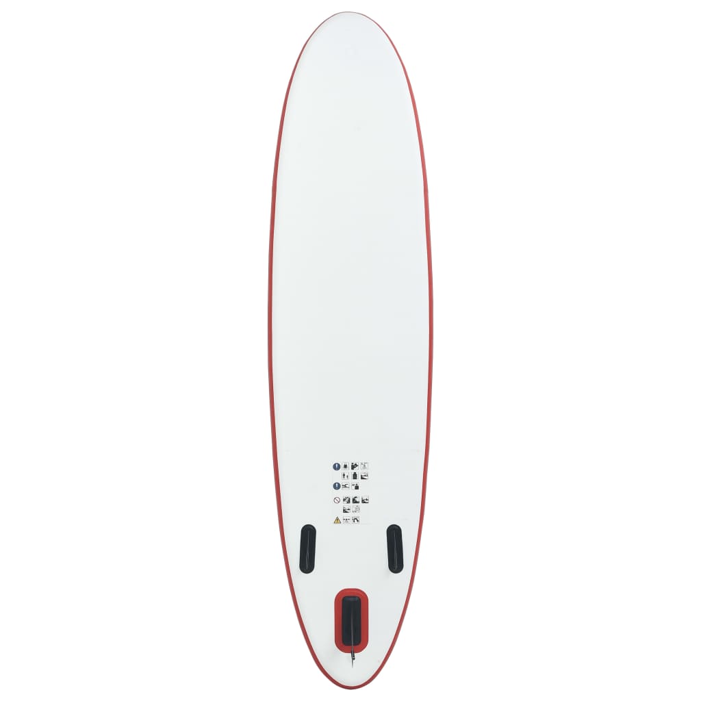 Red and white inflatable SUP surf stand up paddle board set