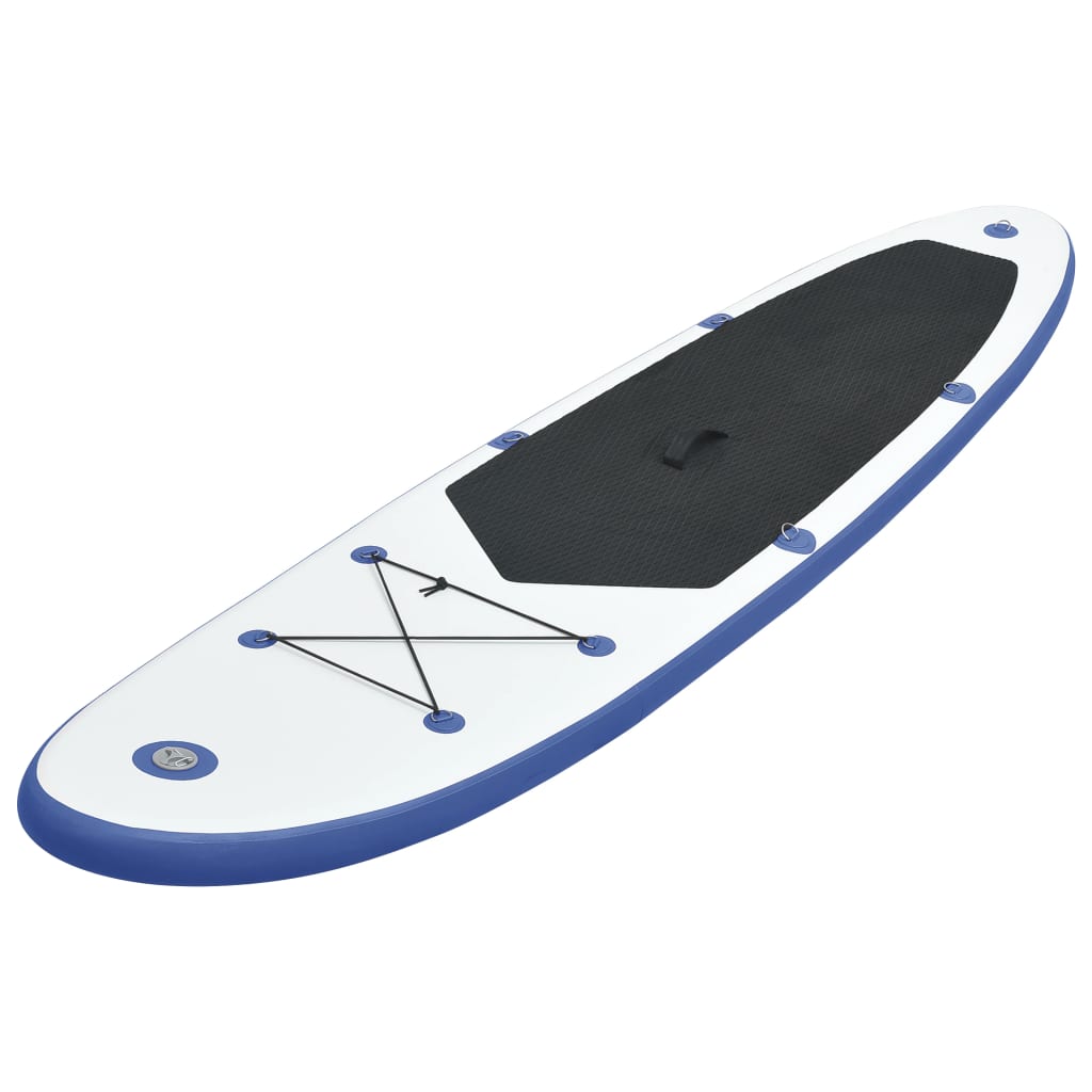 Blue and white inflatable SUP surf stand up paddle board set