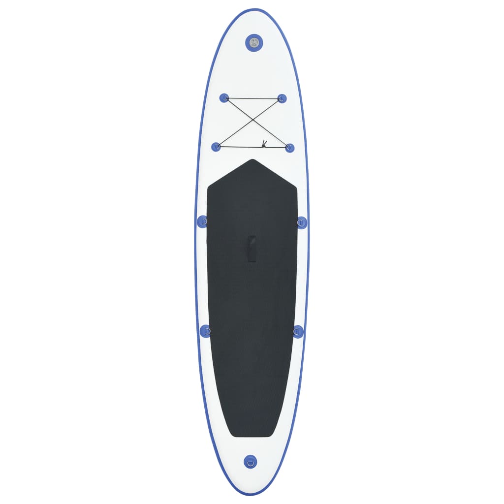 Blue and white inflatable SUP surf stand up paddle board set