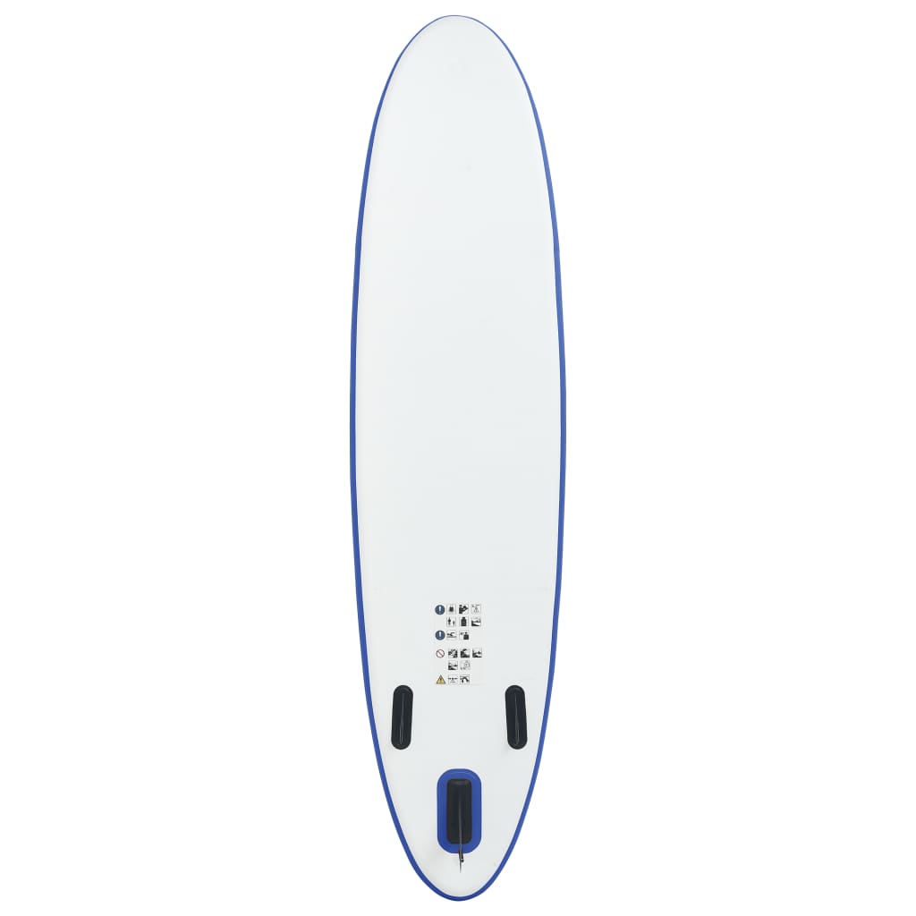 Blue and white inflatable SUP surf stand up paddle board set