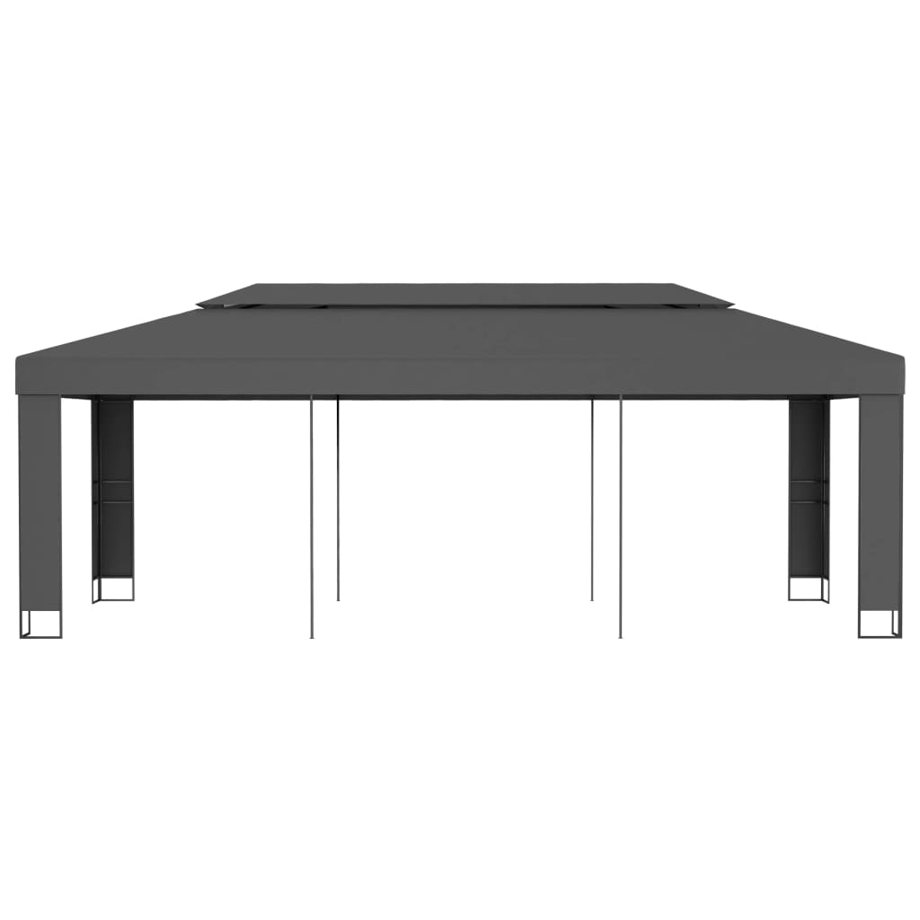 Pavilion cu acoperiș dublu, antracit, 3 x 6 m